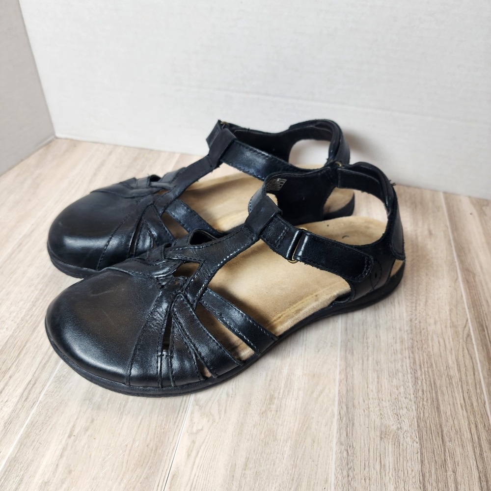 Earth  SAVOY SHEVA Leather Sandals Womens Size 9 Black walking shoes